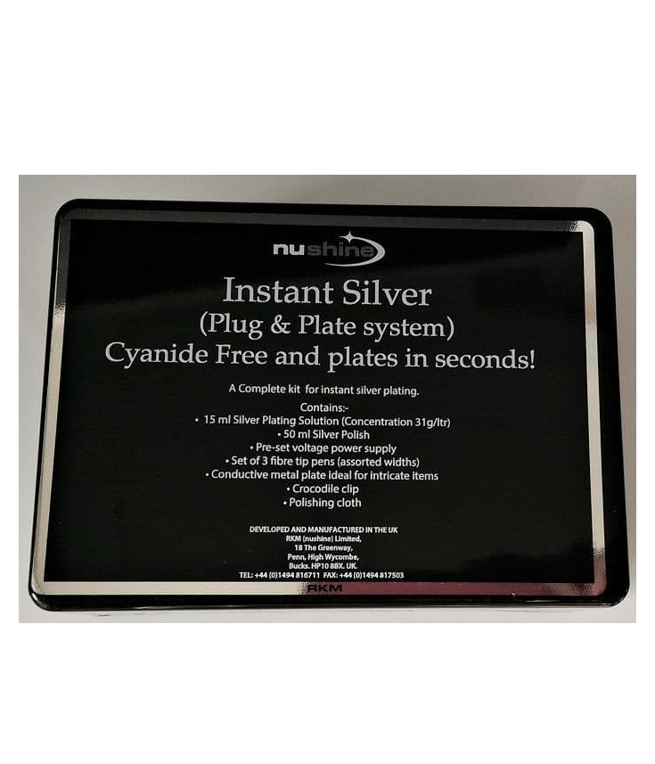 NuShine Instant Silver (Plug & Plate System) - Cyanide-free silver plating kit